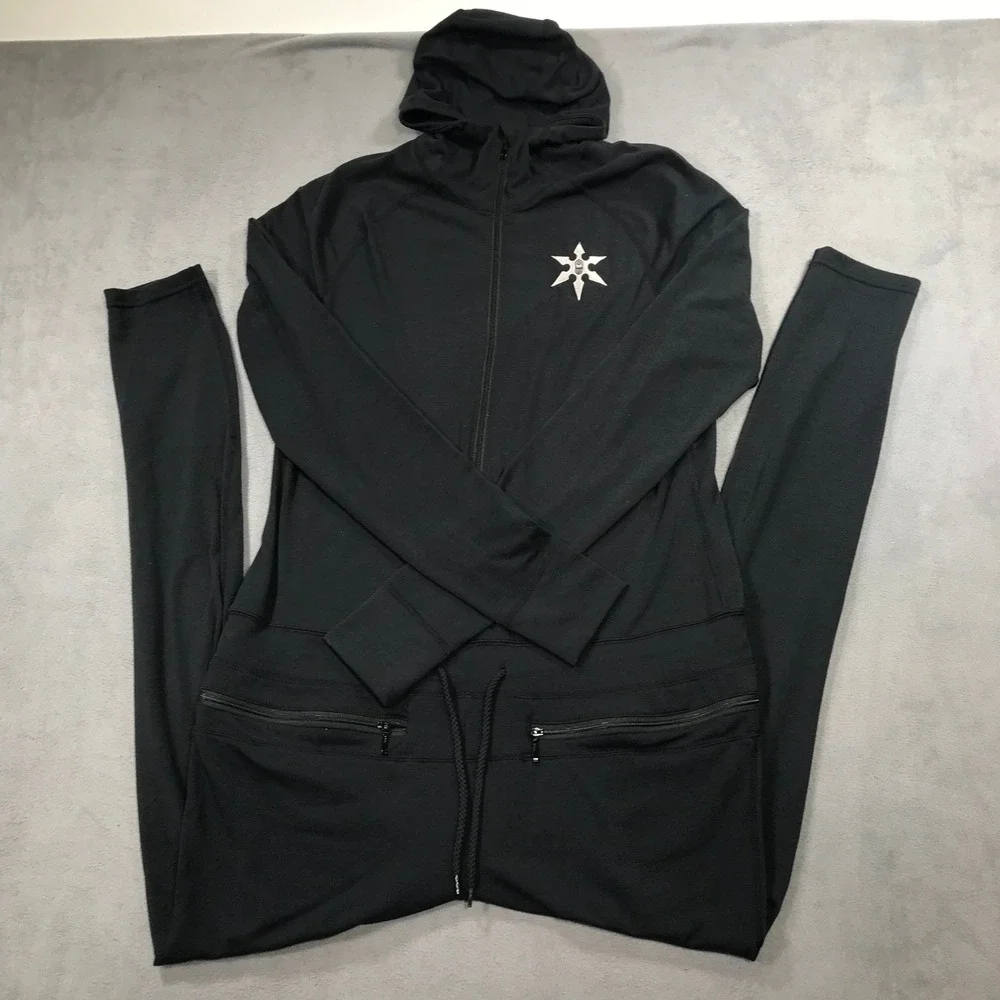 Airblaster Ninja Suit Womens Large Black Hooded One Piece Base Layer Snowboard